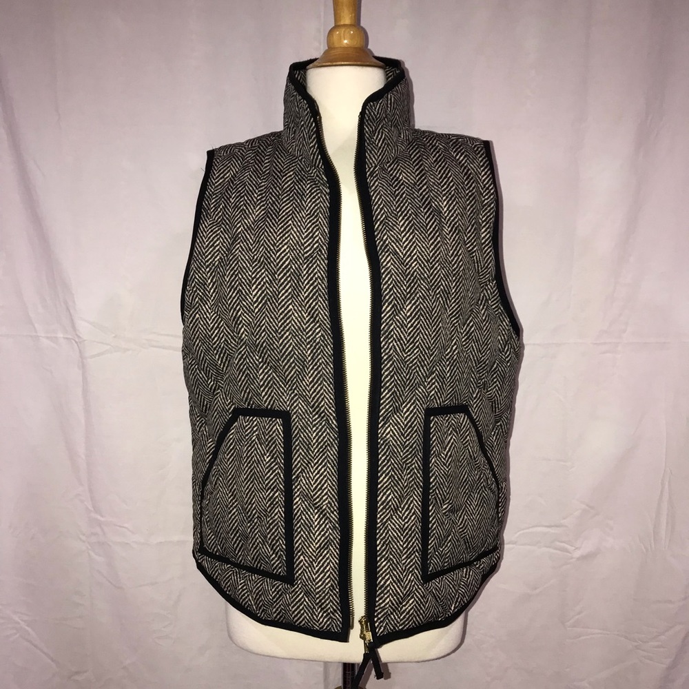 J. Crew Herringbone Puffer Vest